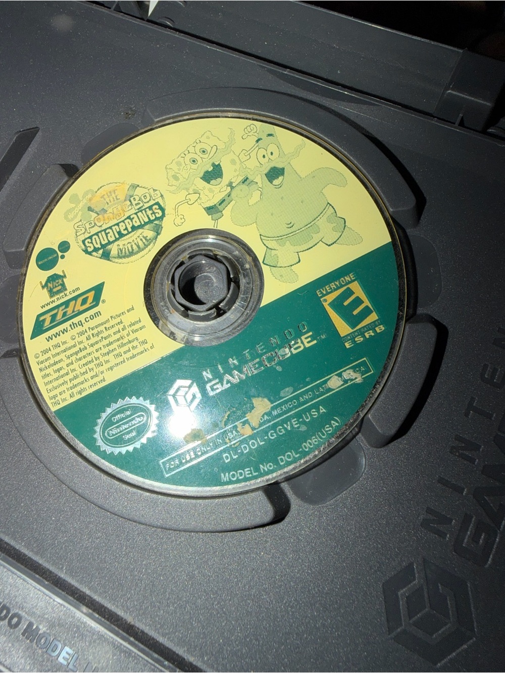 SpongeBob SquarePants GameCube Disc in Yellow and Green